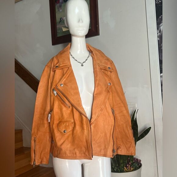 New Free People x We The Free Jealousy Leather Moto Jacket/ Size XS - Picture 8 of 10